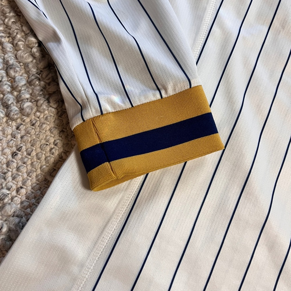 Kappa Athens Kallithea FC Away Jersey Mens XL Long Sleeve Pinstripe AKFC 66 Gold - Picture 3 of 9